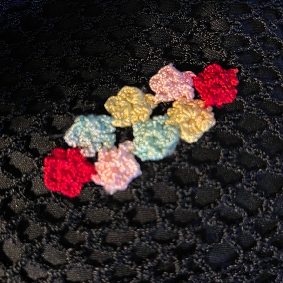 ABS Allen Schwartz Crochet Lined Dress W/ 3D Flowers-Size M - Picture 12 of 16